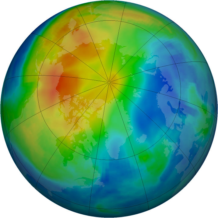 Arctic ozone map for 03 December 1996
